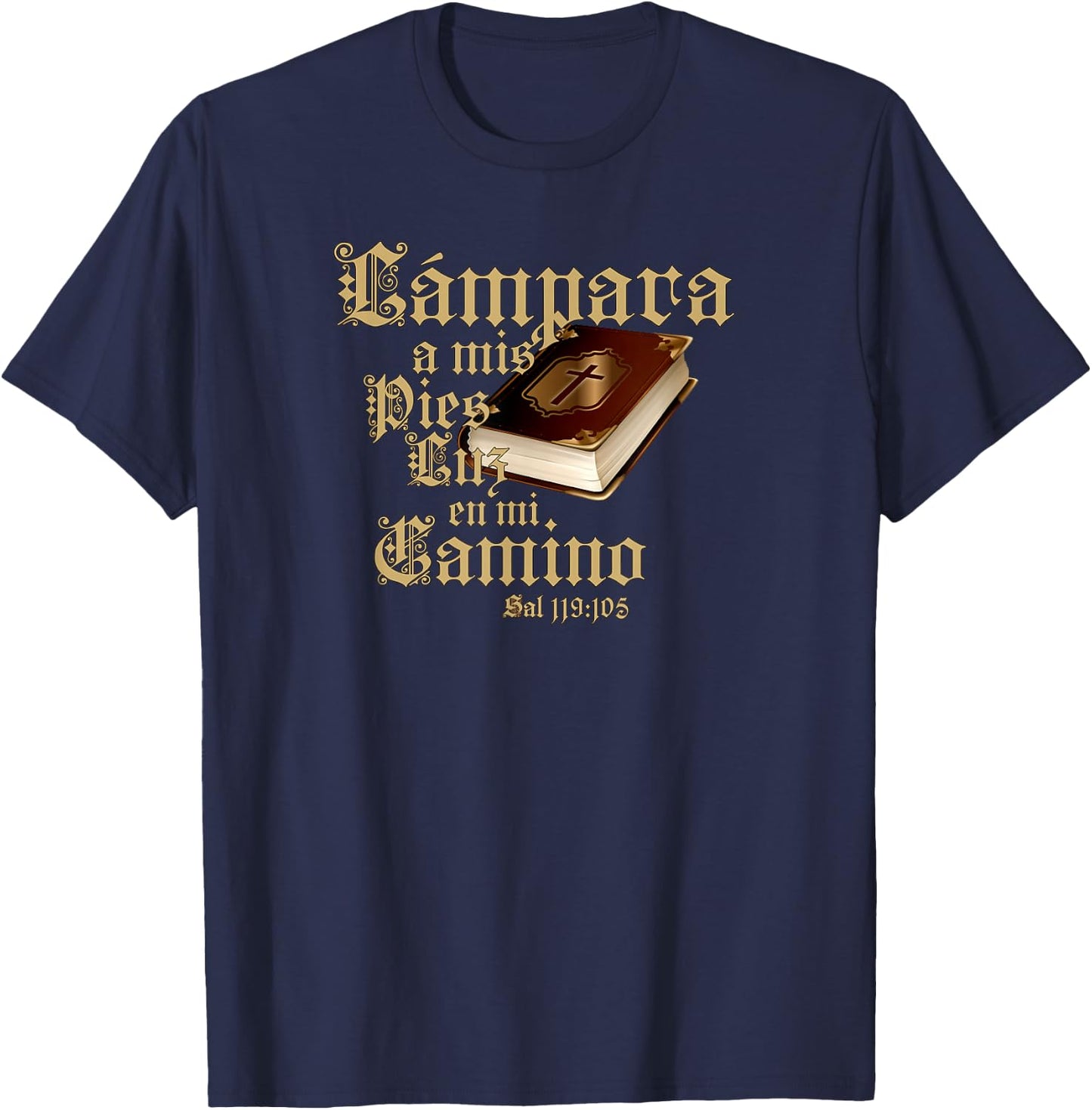 Christian Bible Verse Quote Sal 119:105 Retro T-Shirt - T-Shirt | Navy