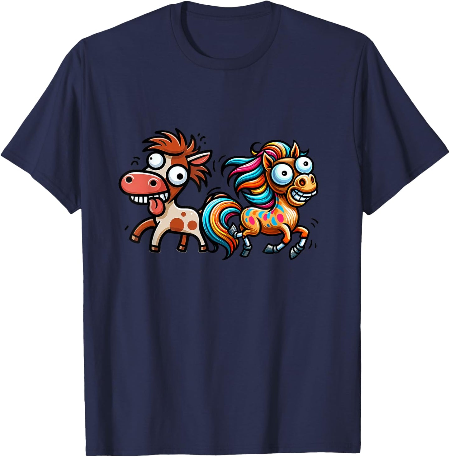 Funny Funny Horses Horse Rider Birthday T-Shirt - T-Shirt | Navy