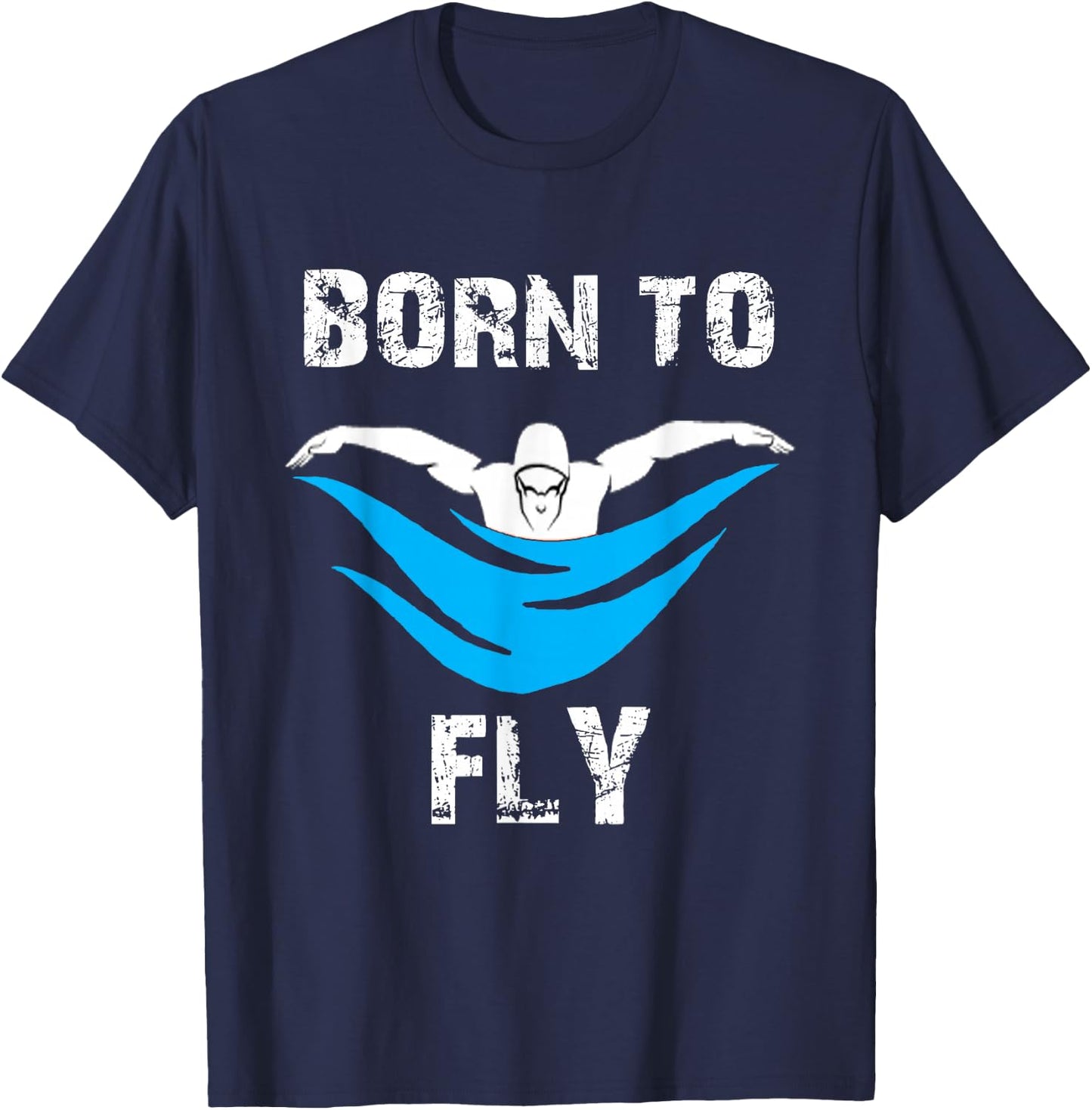 Boys Born to Fly Butterfly Swimmers Swim Meet T-Shirt - T-Shirt | Navy