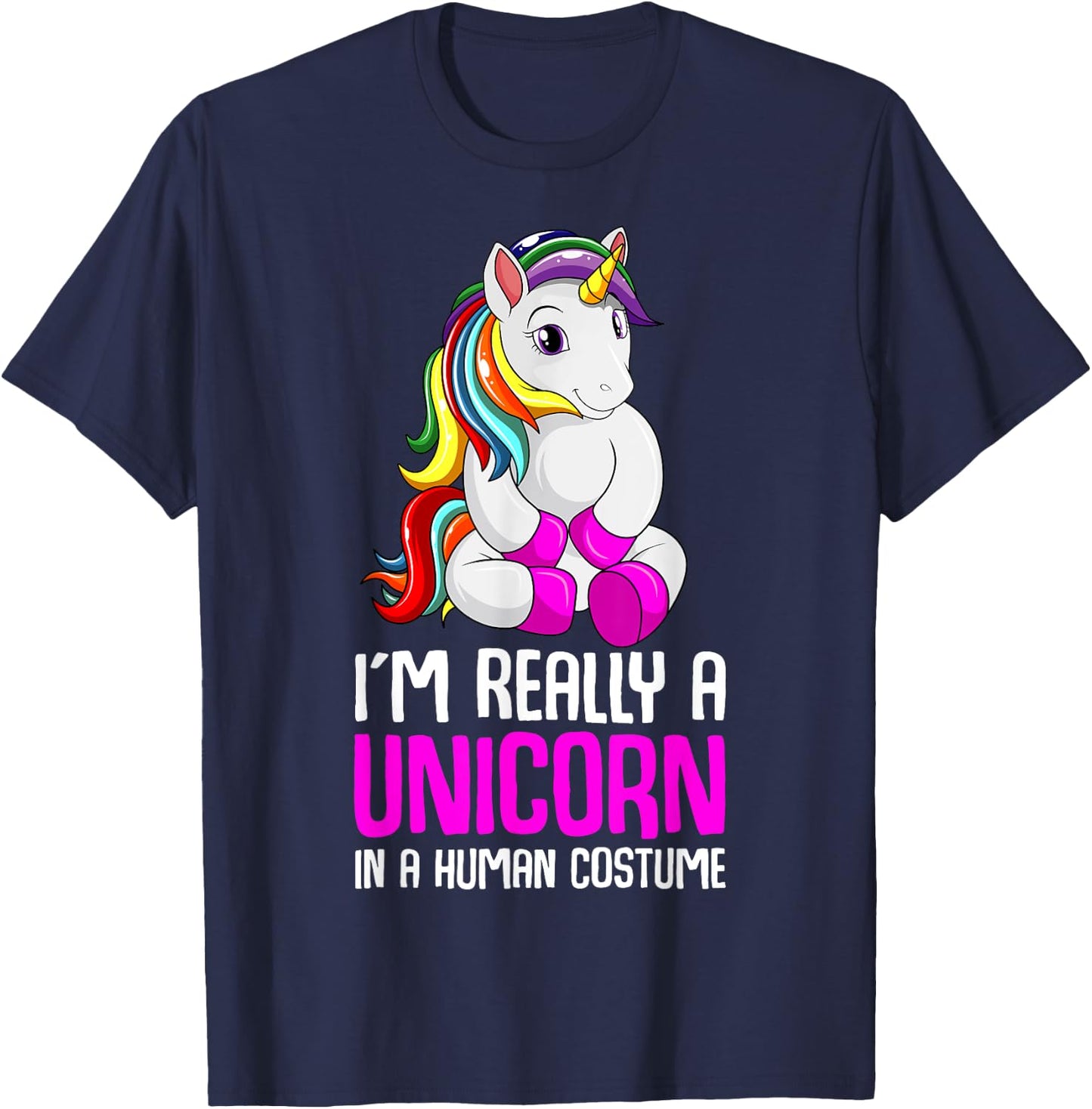 Unicorn Lover Unicorns Costume Kids Girls Youth Women T-Shirt - T-Shirt | Navy