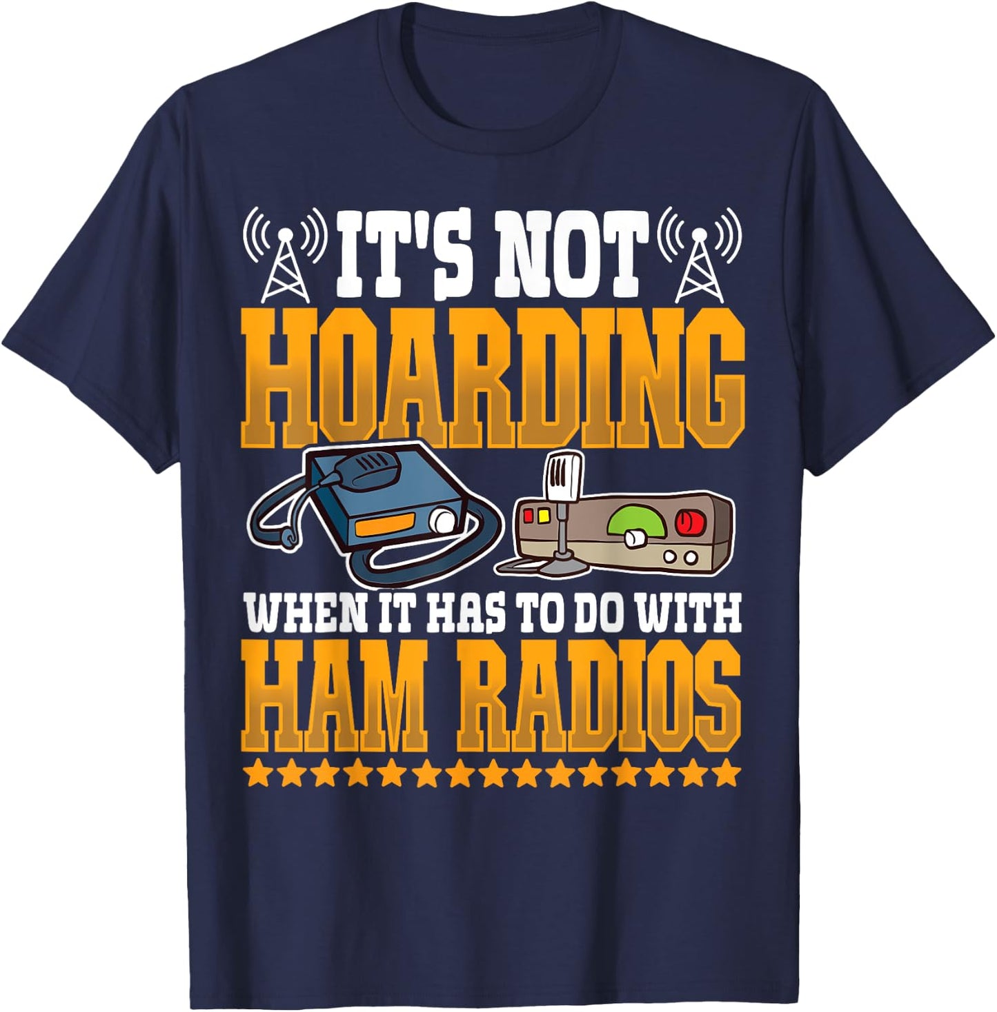 Best Licensed Amateur Ham Radio Operator Designs -Adults Black Short Sleeve Classic Fit T-Shirt - T-Shirt | Navy