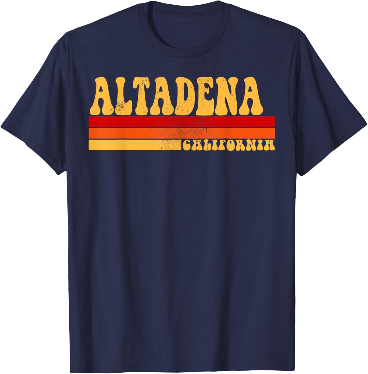 ALTADENA California City Vintage Roots Retro Design 70s 80s T-Shirt - T-Shirt | Navy