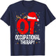 Therapy Christmas Lover Gift Co. Occupational Therapy Retro Groovy OT Therapist T-Shirt - T-Shirt | Navy