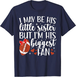Little Sister Football Sister of A Football Player T-Shirt - T-Shirt | Navy