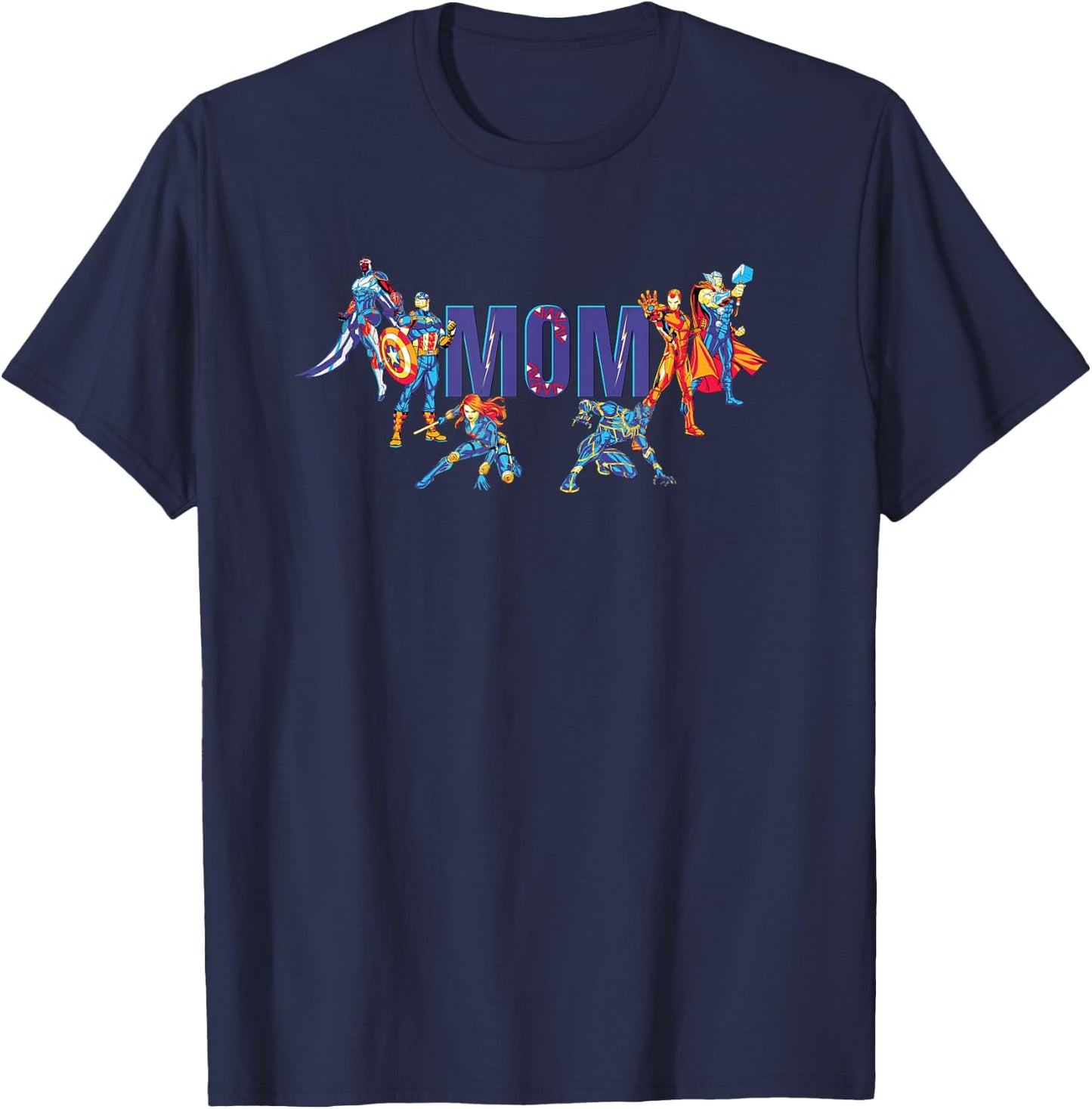 Marvel Super Heroes Avengers Family Vacation Trip Mom T-Shirt - T-Shirt | Navy