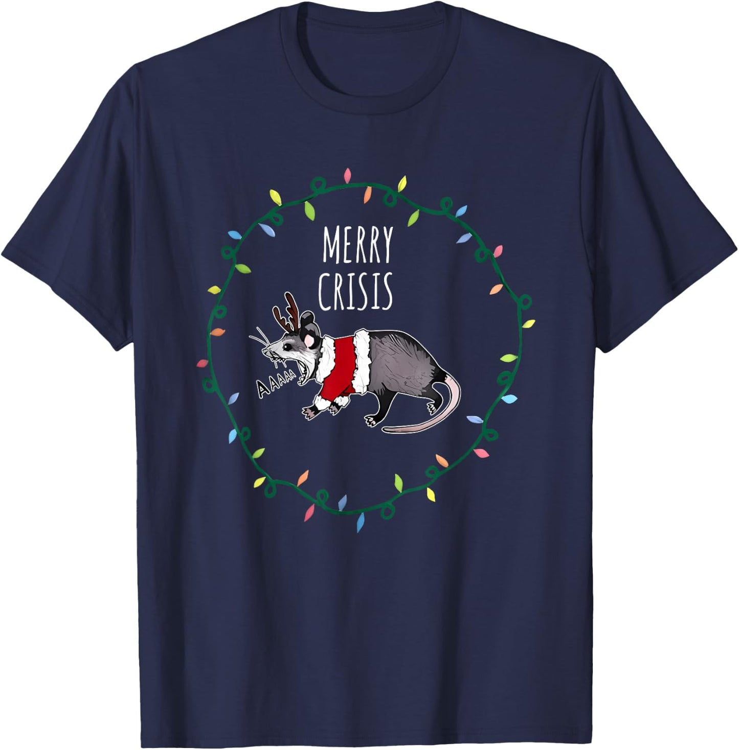 Merry Crisis Funny Apparel T-Shirt - T-Shirt | Navy