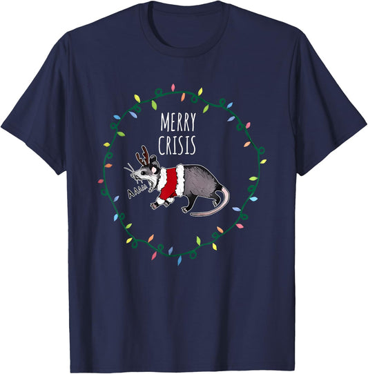 Merry Crisis Funny Apparel T-Shirt - T-Shirt | Navy