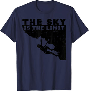 Climbing Sky Is Limit Rock Mountain Climber Men Women Kids T-Shirt - T-Shirt | Navy