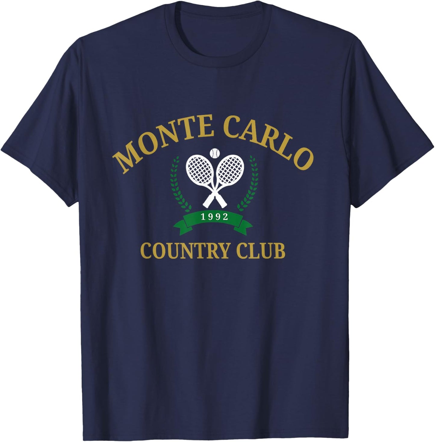 Monte Carlo Country Club Vintage Tennis Aesthetic T-Shirt - T-Shirt | Navy
