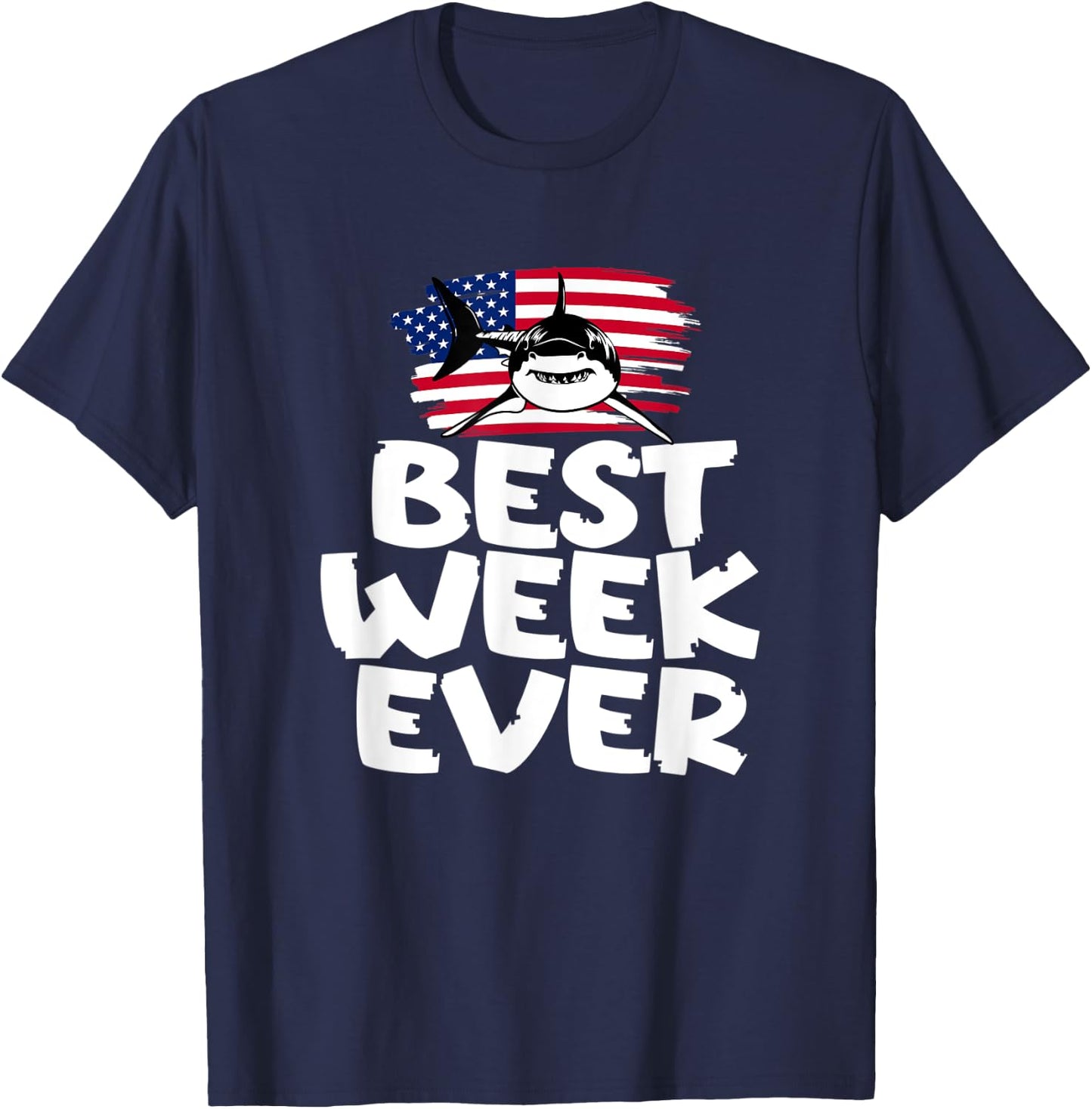 Best Week Ever Sorry I Can't It's Week Shark T-Shirt - T-Shirt | Navy