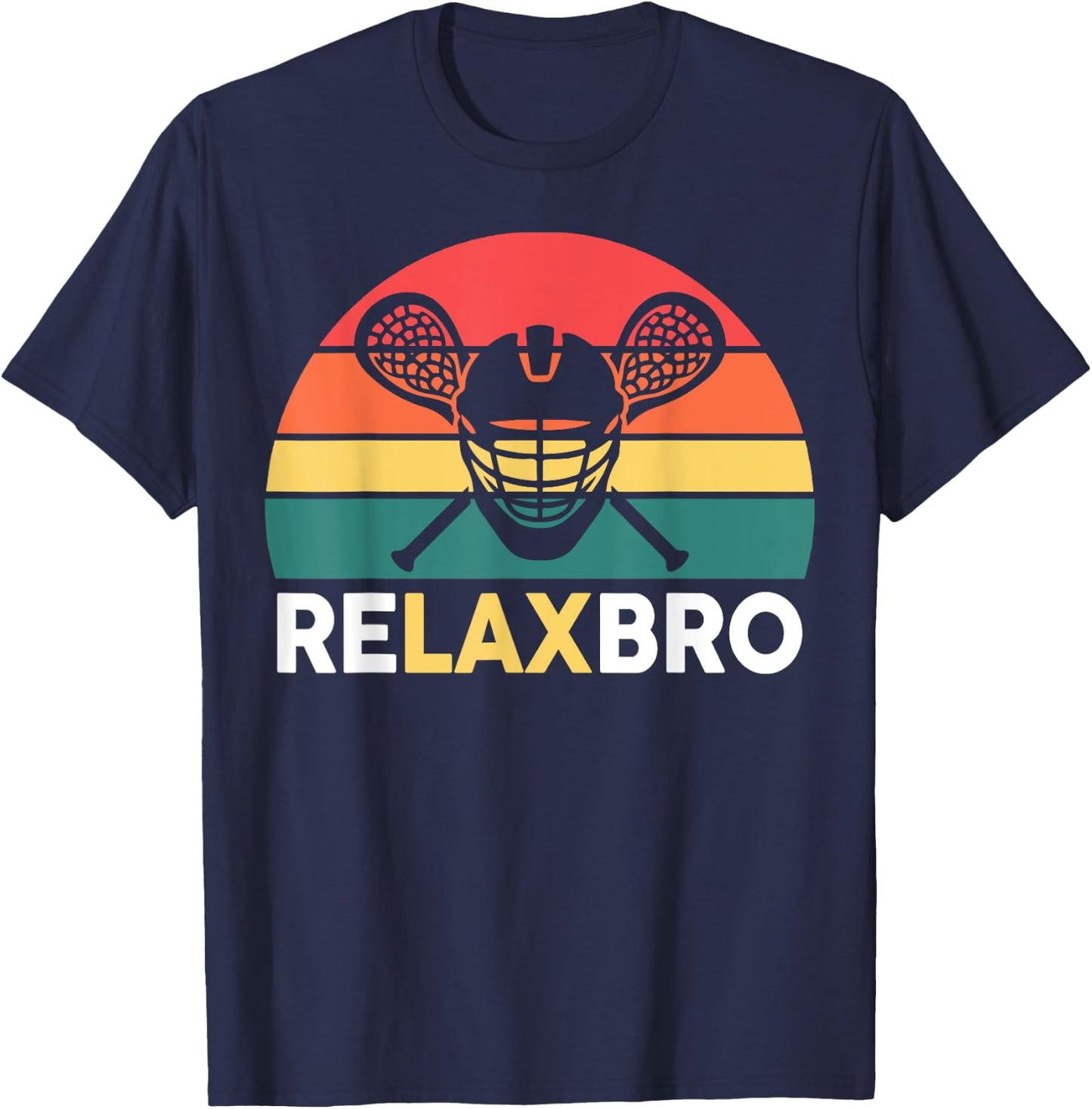 Lacrosse-Shirt Relaxbro Funny Lacrosse Lax Boys Youth Men T-Shirt - T-Shirt | Navy