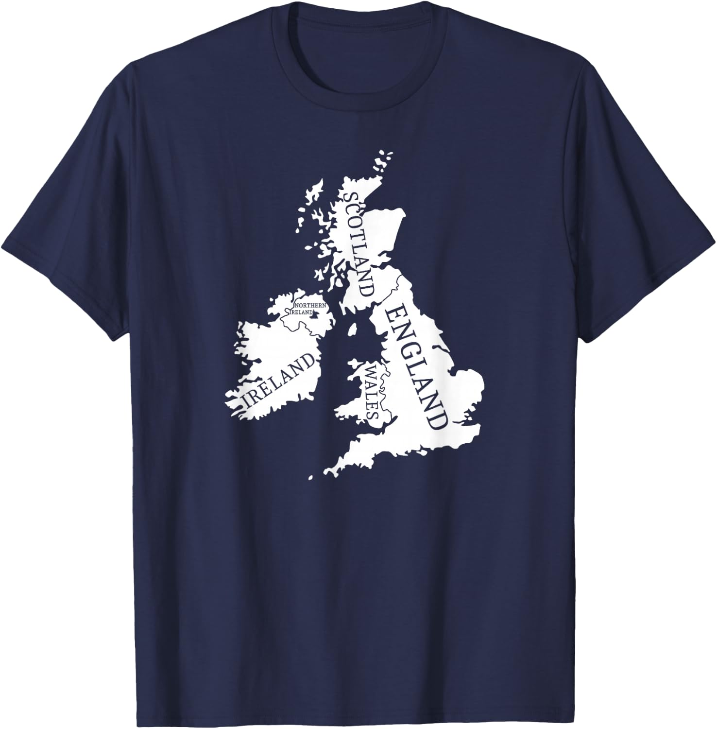 British Isles Sea Ireland Scotland Wales England Map Coins T-Shirt - T-Shirt | Navy