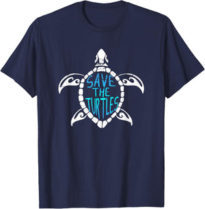 Save The Turtles Shirt Protect Ocean Animals Gift T-Shirt - T-Shirt | Navy