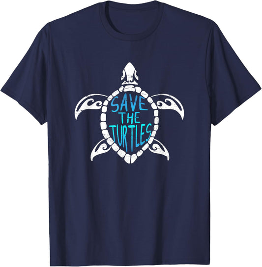 Save The Turtles Shirt Protect Ocean Animals Gift T-Shirt - T-Shirt | Navy