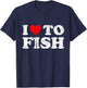 Distressed Grunge Worn Out Style I Love To Fish T-Shirt - T-Shirt | Navy