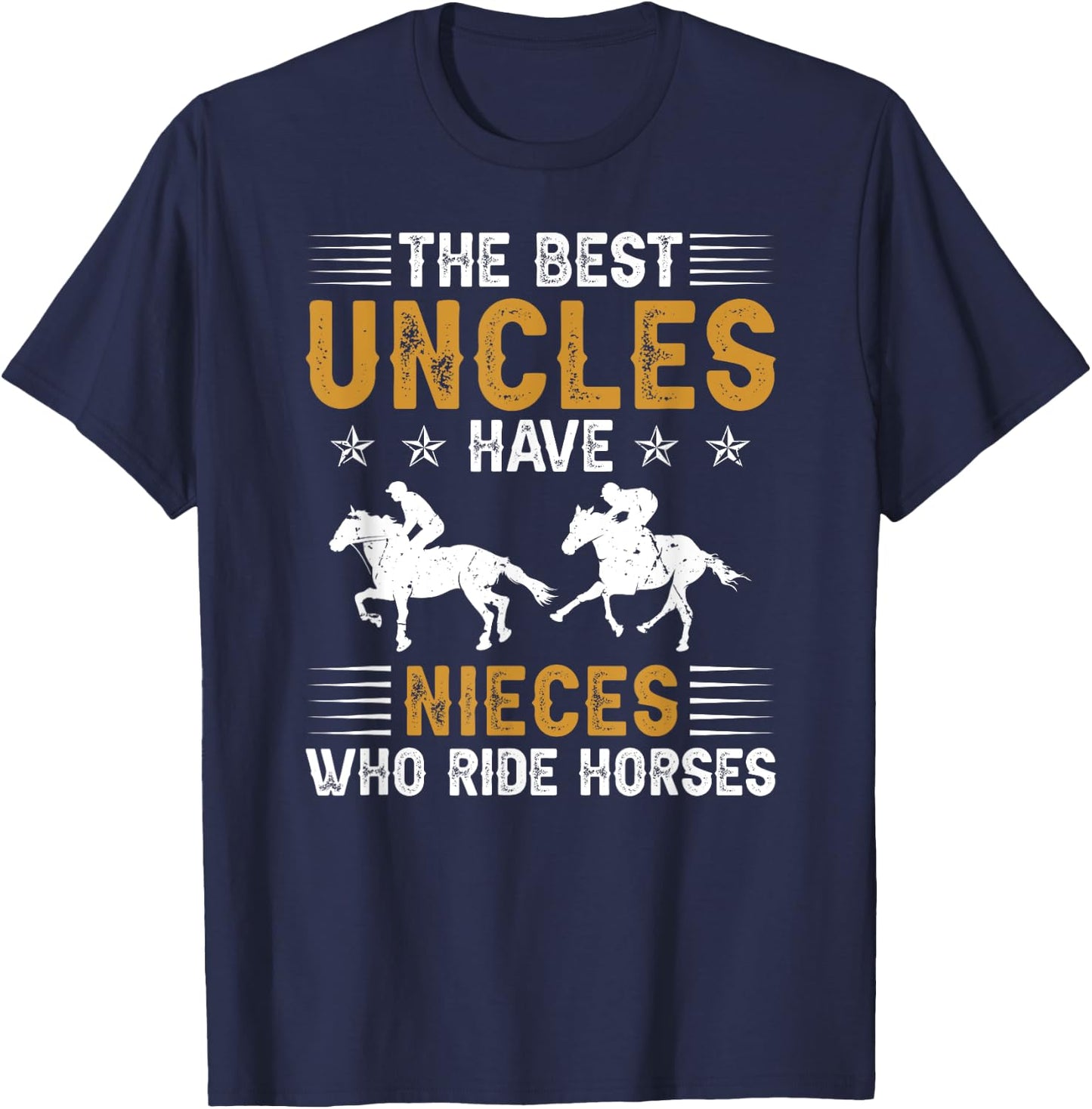 The Best Uncles Horse Show Uncle Equestrian Uncle T-Shirt - T-Shirt | Navy