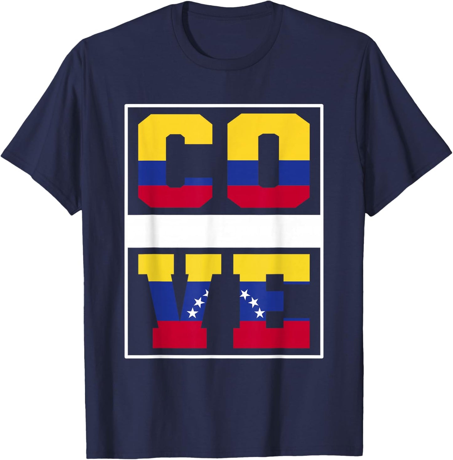 Half Colombian Venezuelan Mixed Heritage Colombia Venezuela T-Shirt - T-Shirt | Navy