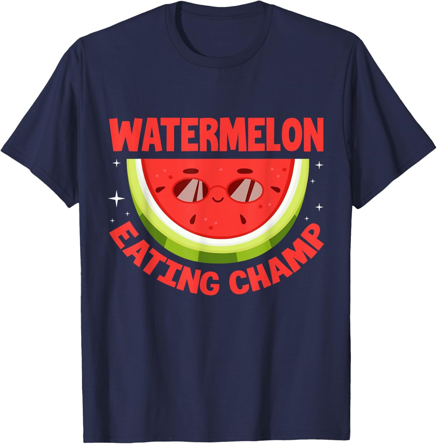 Watermelon Eating Champ Funny Watermelon Kawaii T-Shirt - T-Shirt | Navy
