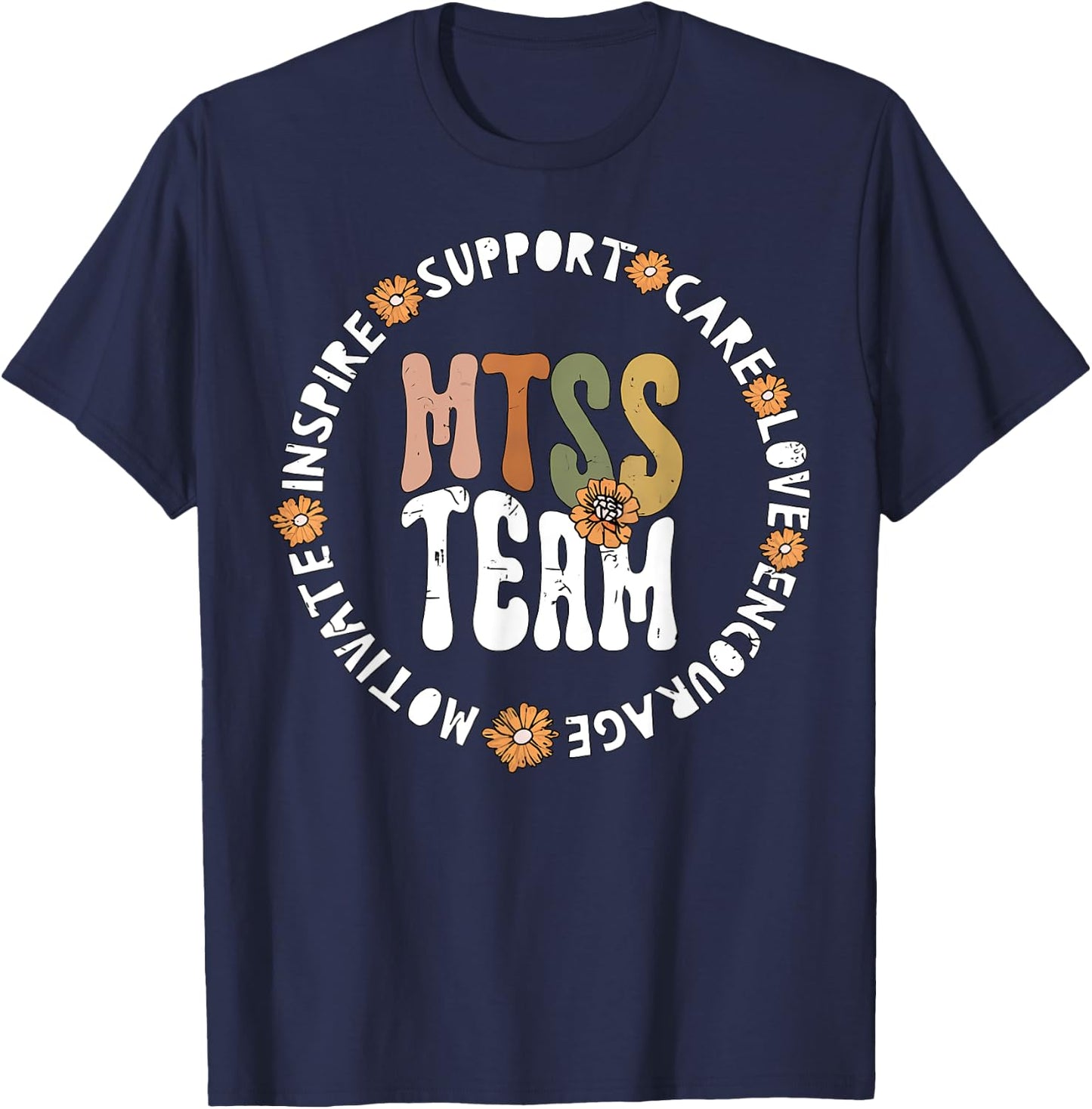 Retro MTSS Team Multi Tiered System of Support Student T-Shirt - T-Shirt | Navy