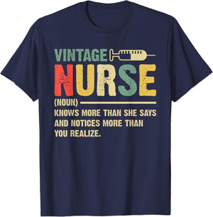 Vintage Nurse Definition Hospital Medical Registered Nursing T-Shirt - T-Shirt | Navy