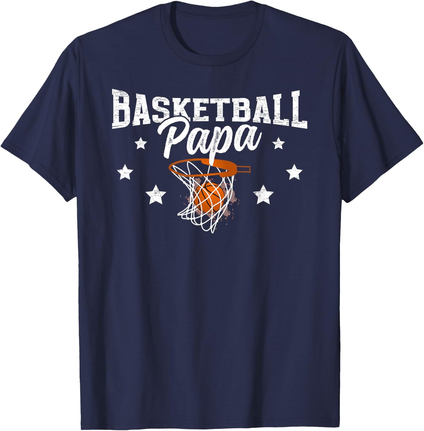 Basketball Papa Grandpa Papa Of A Basketball Player Papa T-Shirt - T-Shirt | Navy