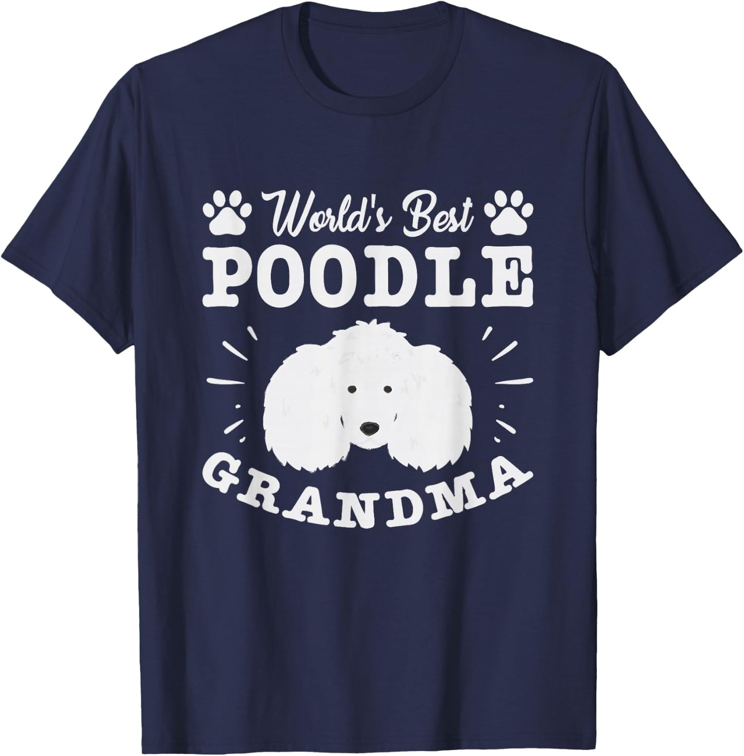 Worlds Best Poodle Grandma Poodle T-Shirt - T-Shirt | Navy