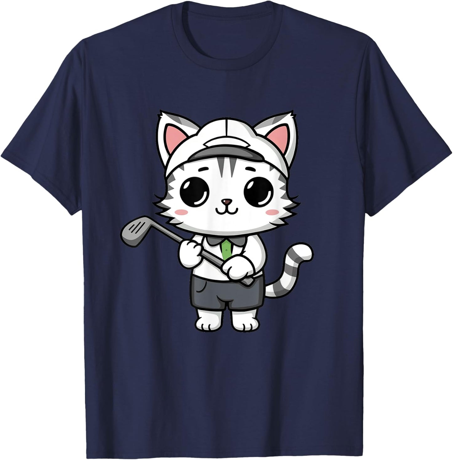 Golfing Funny Cat Golf Women Girls Golf Kawaii T-Shirt - T-Shirt | Navy