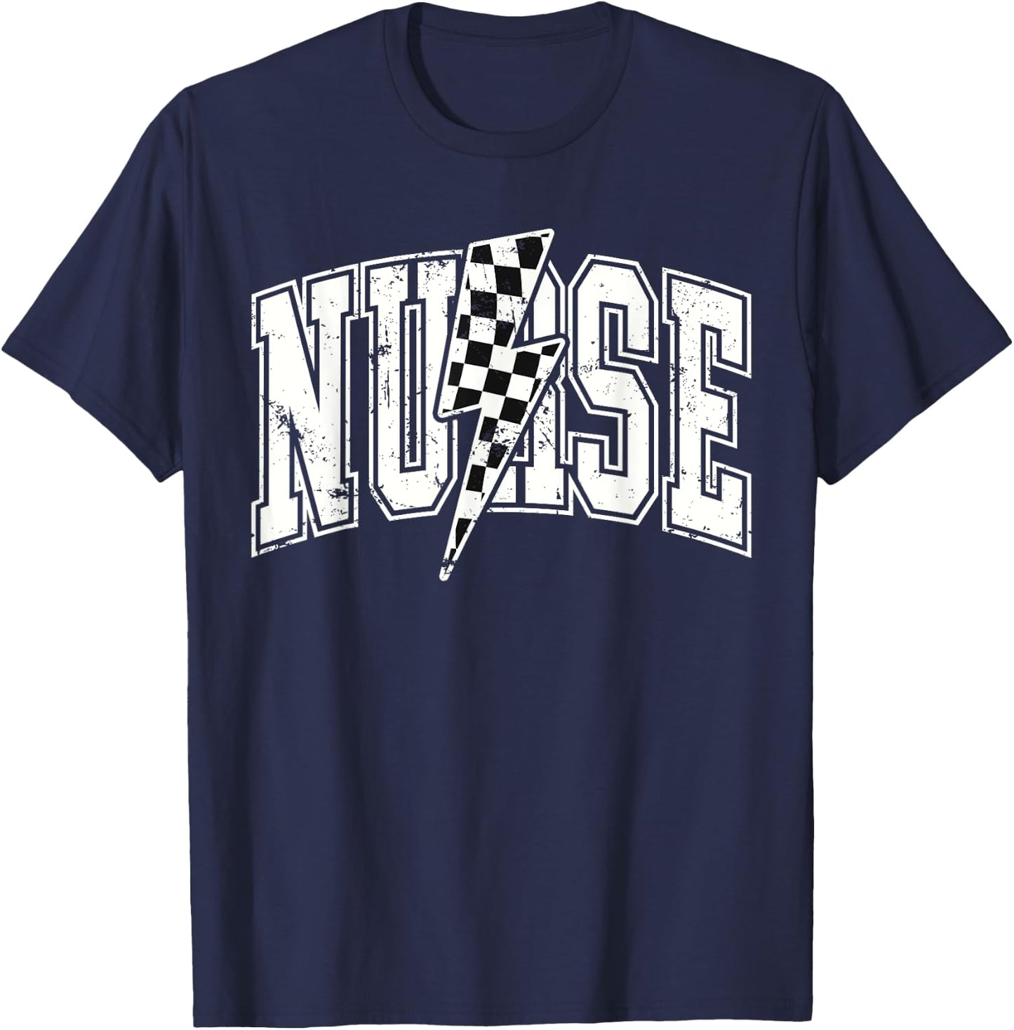 Nurse Checkered RN NICU Nurse Hosting Race Car Pit Crew T-Shirt - T-Shirt | Navy