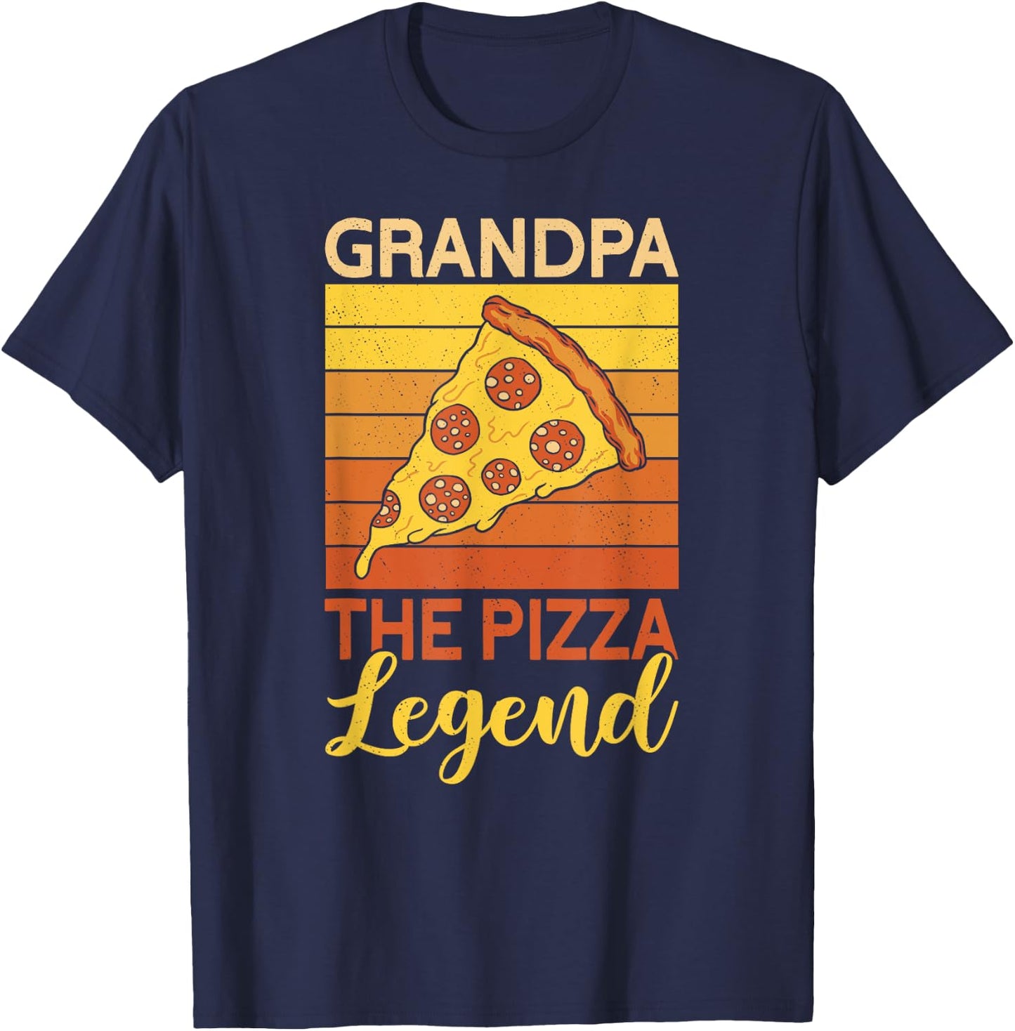Grandpa The Pizza Legend Father's Day Funny Pizza Making T-Shirt - T-Shirt | Navy