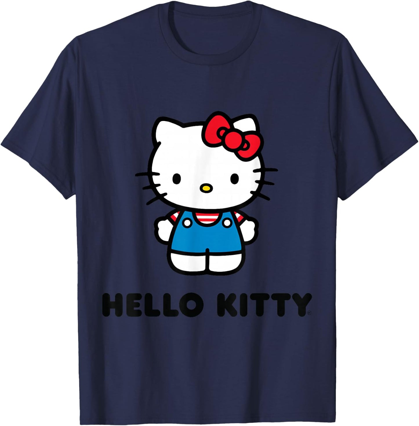 SANRIO Hello Kitty Character Front and Back , Grey T-Shirt - T-Shirt | Navy