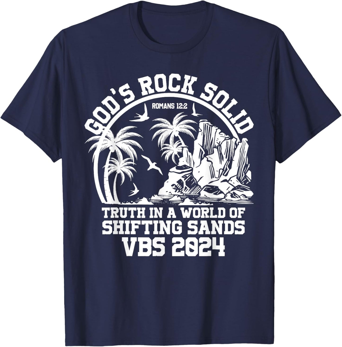 God's Rock Solid VBS 2024 Vacation Bible School T-Shirt - T-Shirt | Navy