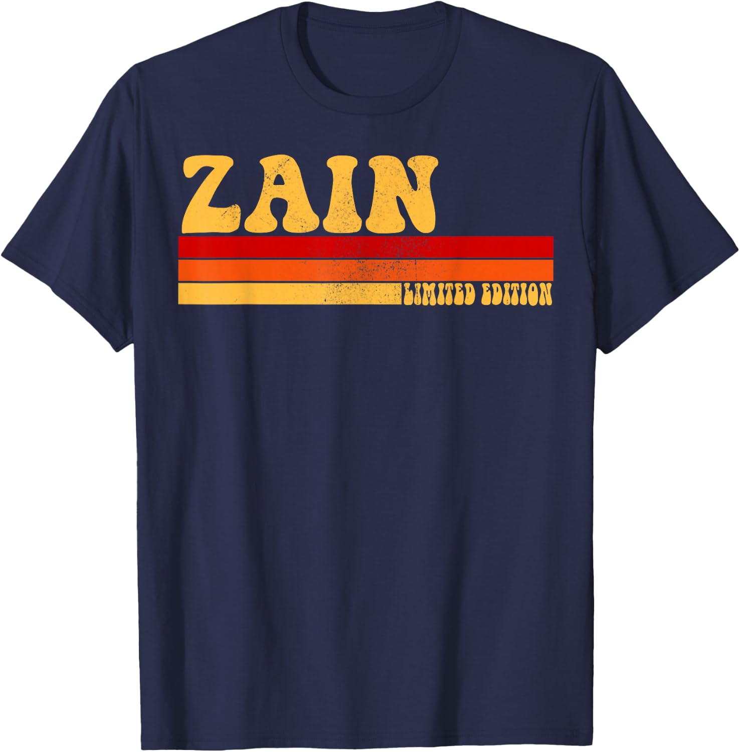 ZAIN Name Personalized Idea Men Retro Vintage ZAIN T-Shirt - T-Shirt | Navy