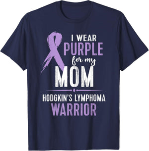 Hodgkins Lymphoma Awareness My Mom Warrior T-Shirt - T-Shirt | Navy