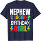 Nephew Of The Birthday Girl Autism T-Shirt - T-Shirt | Navy