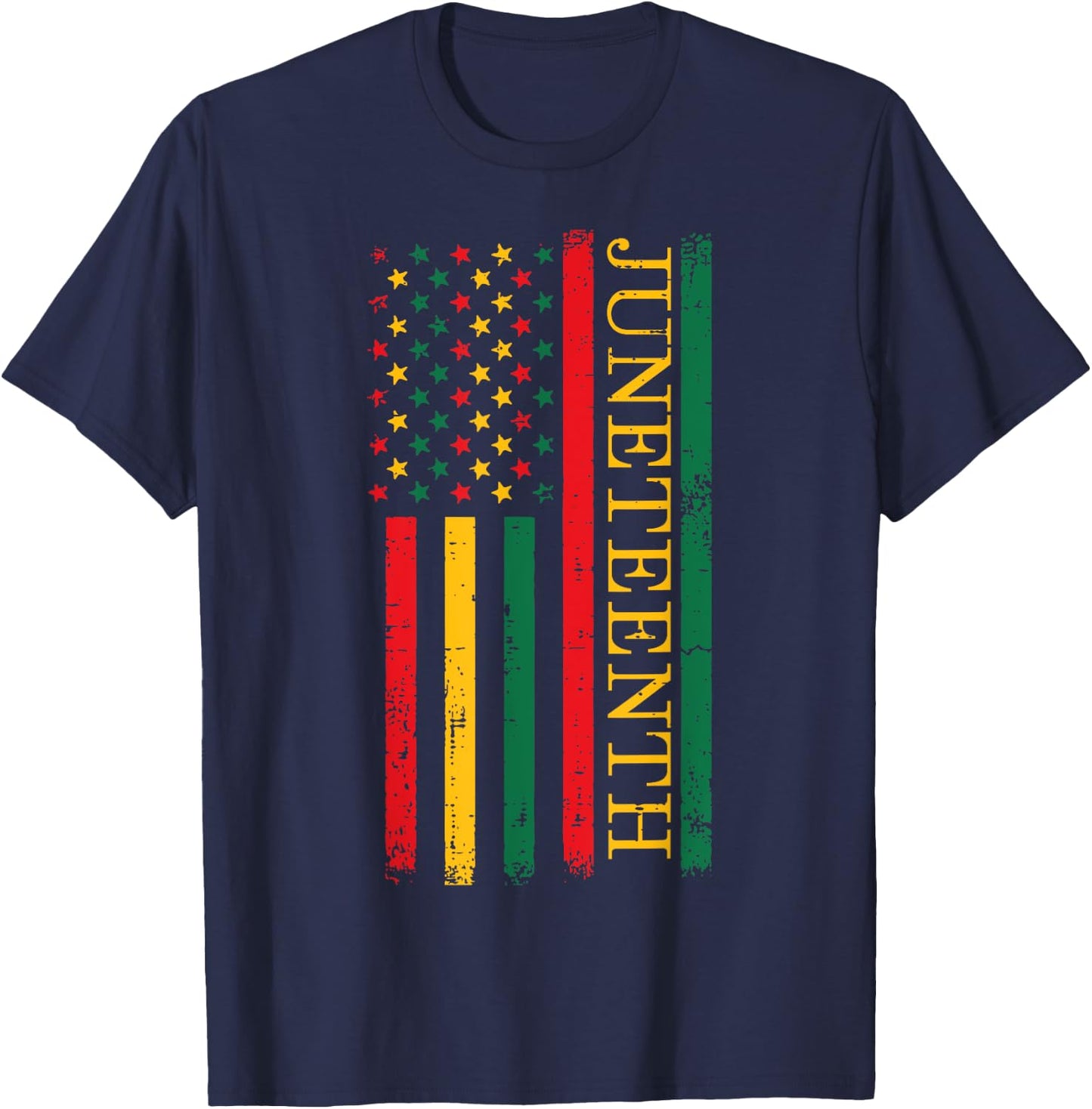 Juneteenth African American Flag Freedom 1865 Women Men Kids T-Shirt - T-Shirt | Navy