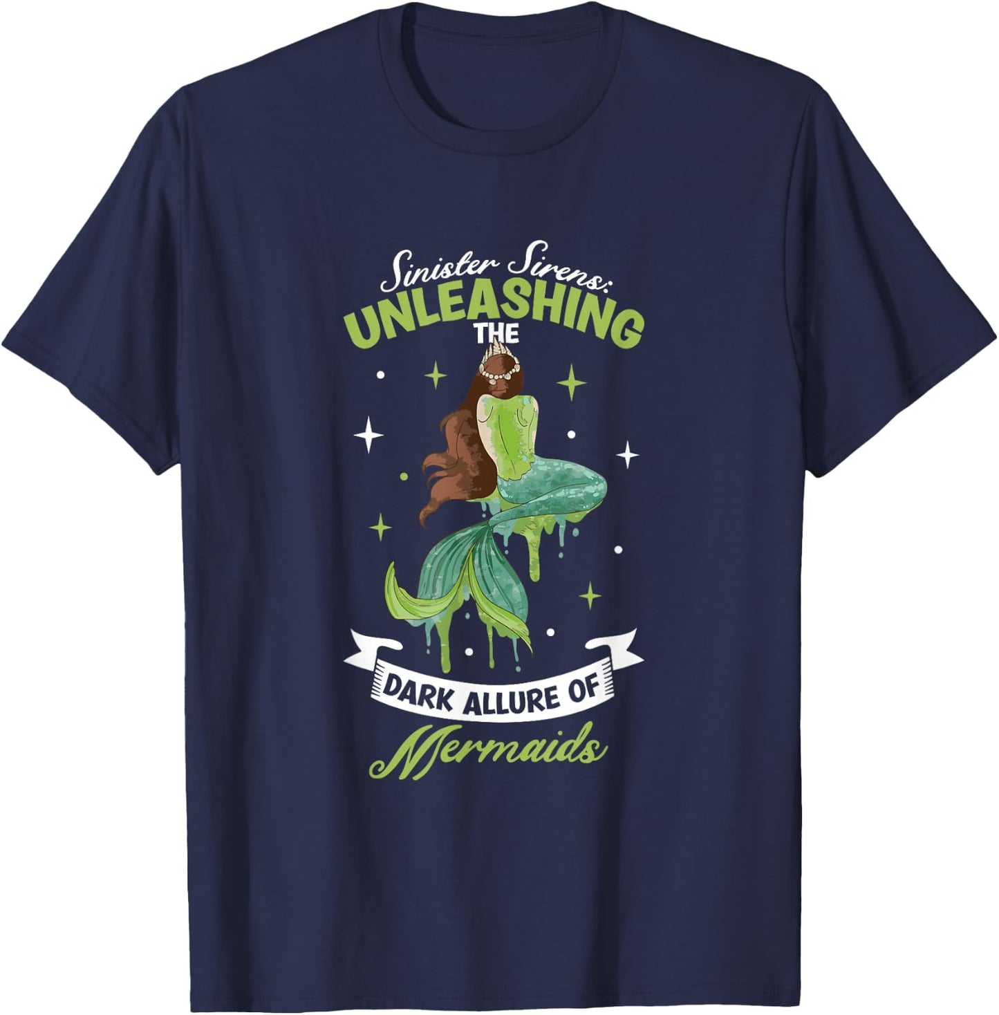 Spooky Sirens Horror Mermaid Creepy Mermaid Haunted Sea T-Shirt - T-Shirt | Navy