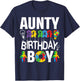 Aunty Of The Birthday Boy Autism Aunt T-Shirt - T-Shirt | Navy