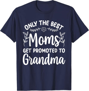 Grandma Art Mom Promoted To Grandmother Grandma T-Shirt - T-Shirt | Navy
