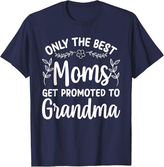 Grandma Art Mom Promoted To Grandmother Grandma T-Shirt - T-Shirt | Navy