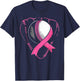 Baseball Breast Cancer Awareness Month Pink Ribbon T-Shirt - T-Shirt | Navy
