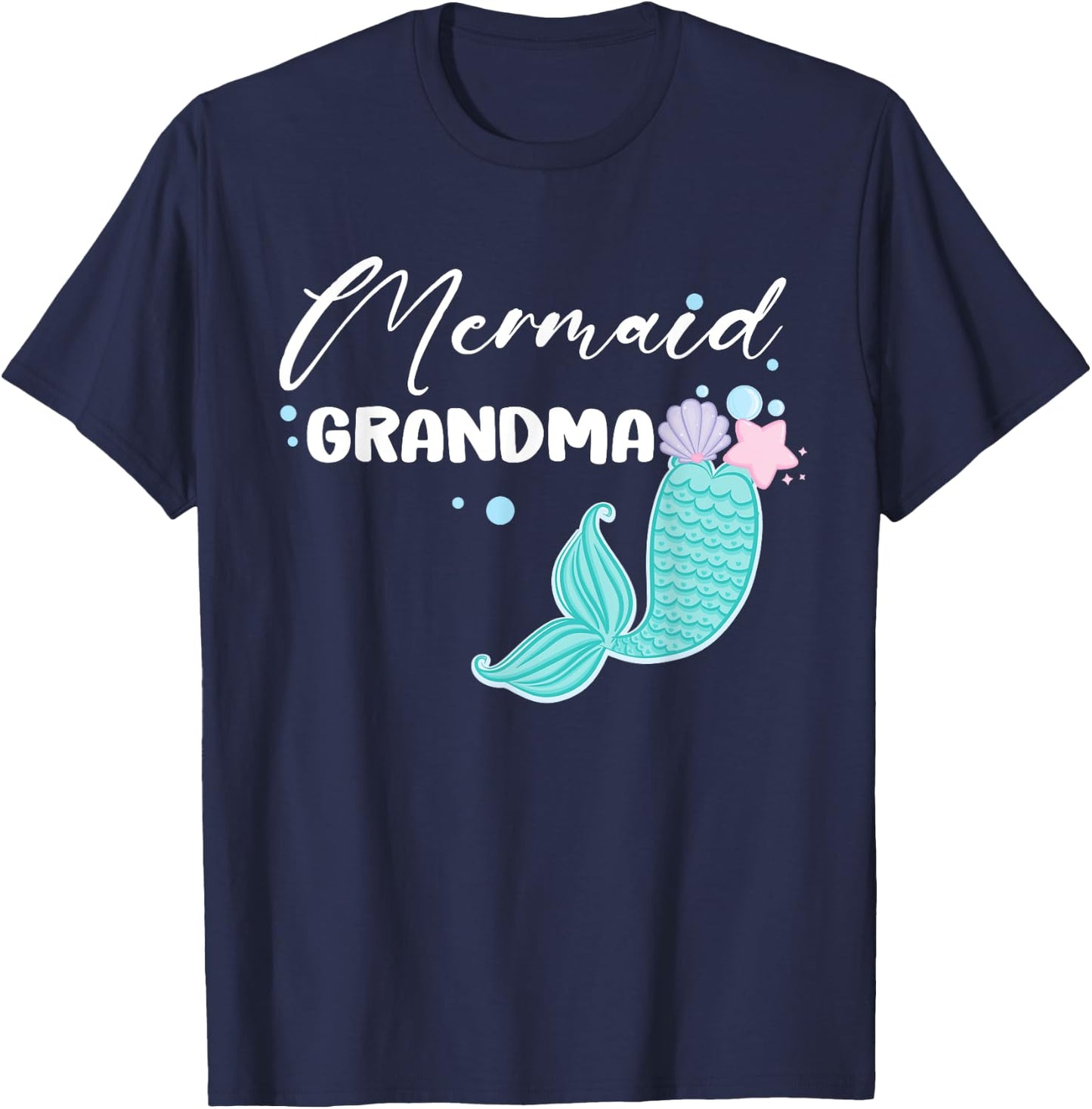 Funny Grandma Mermaid Matching Family Party Mother's Day T-Shirt - T-Shirt | Navy