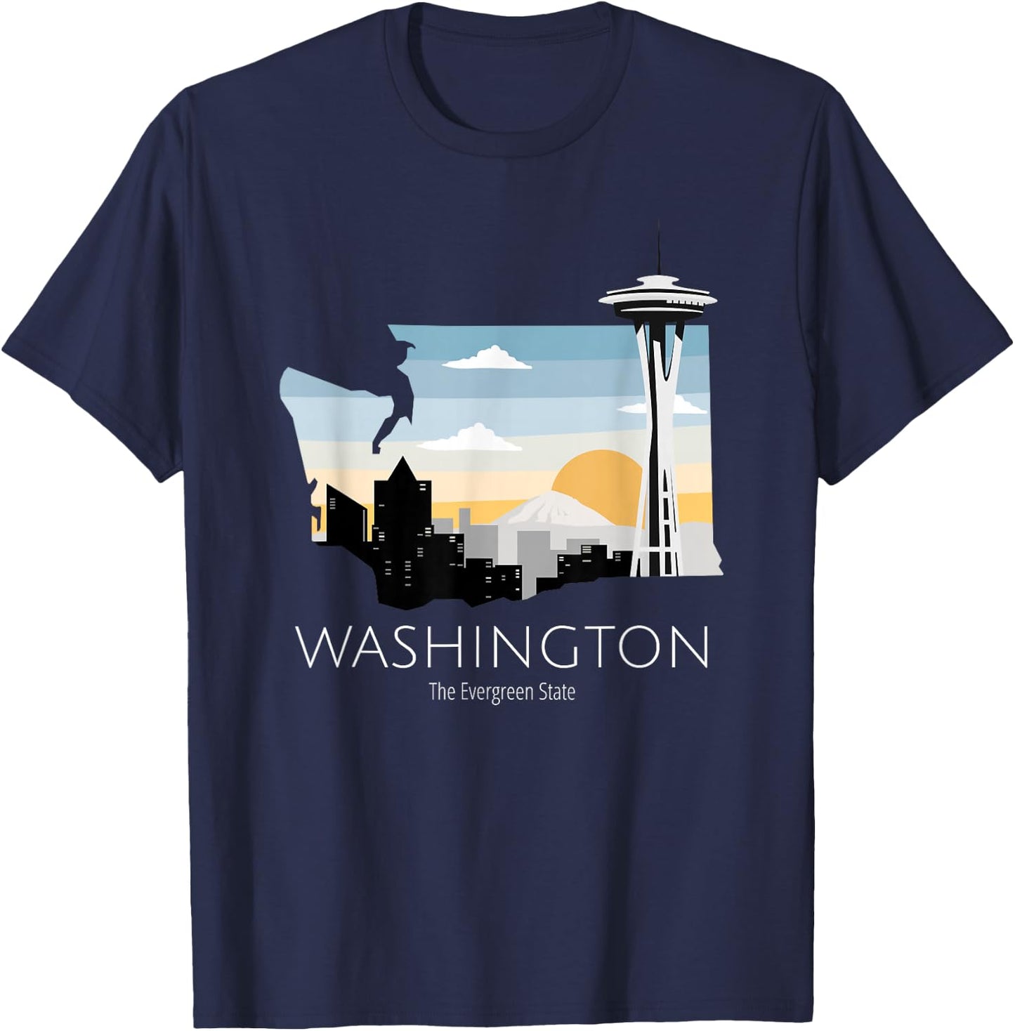 Washington Proud State Motto The Evergreen State T-Shirt - T-Shirt | Navy