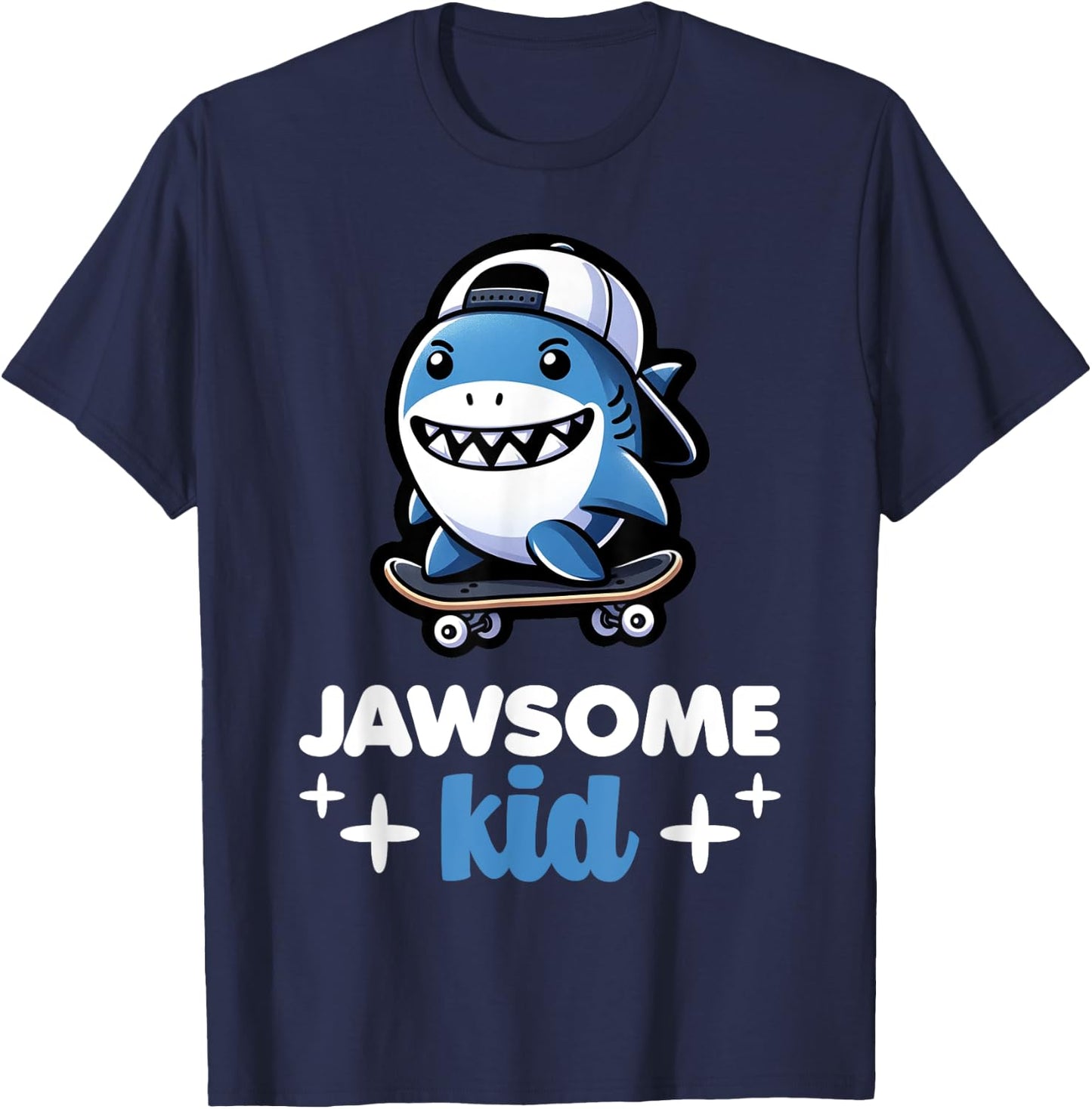 Cool Shark Jawsome Kid Beach Funny Shark T-Shirt - T-Shirt | Navy