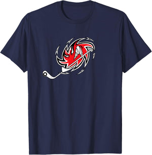 Monster Hurricane Storm Hockey Logo T-Shirt - T-Shirt | Navy