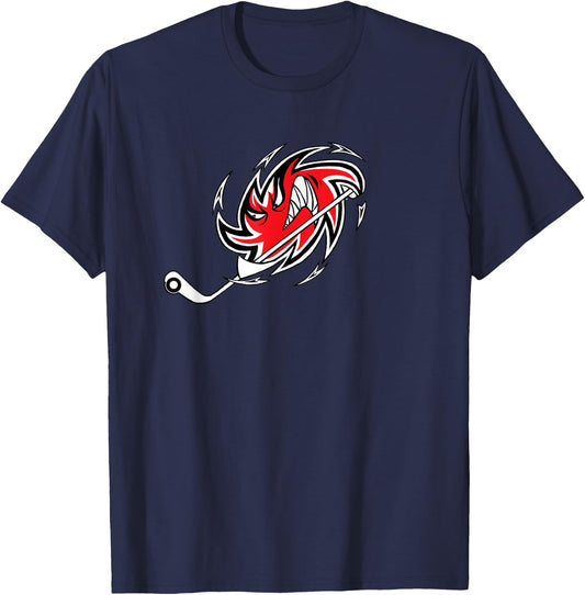Monster Hurricane Storm Hockey Logo T-Shirt - T-Shirt | Navy