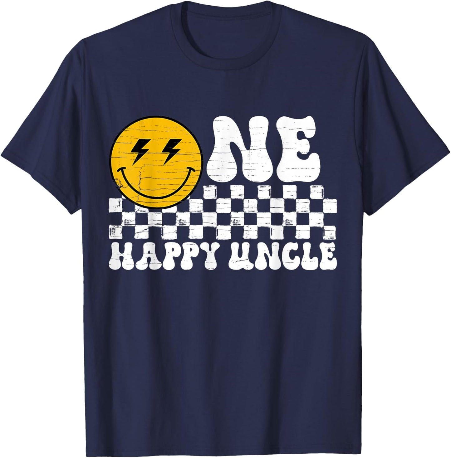 One Happy Dude Uncle 1st Birthday Family Matching T-Shirt - T-Shirt | Navy