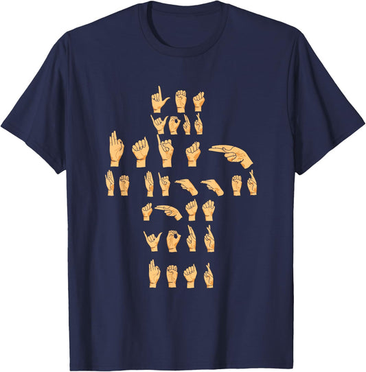 ASL Quote - Let Your Faith Be Bigger Than Your Asl Shirt T-Shirt - T-Shirt | Navy