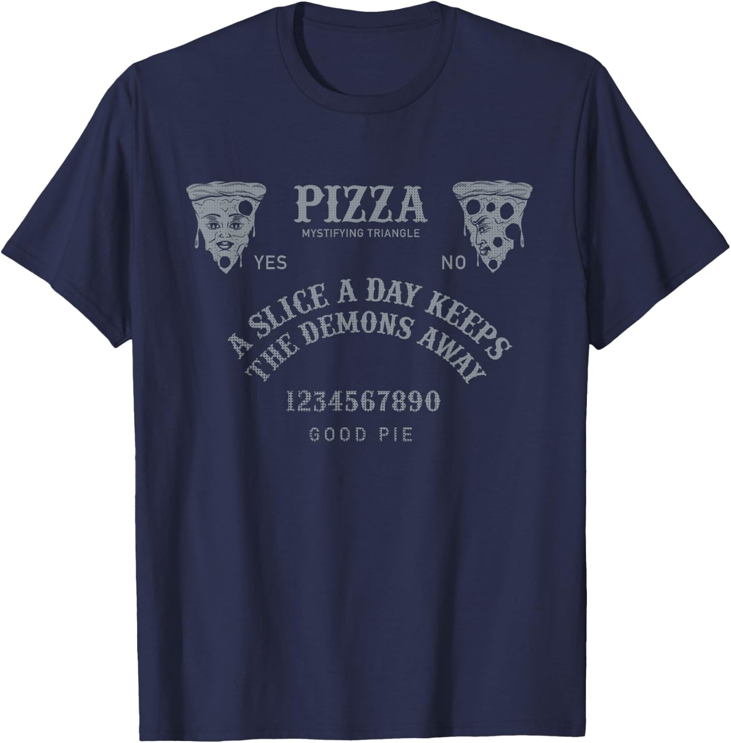 Kawaii Pizza Ouija Goth Occult Satan Grunge Egirl Tarot T-Shirt - T-Shirt | Navy