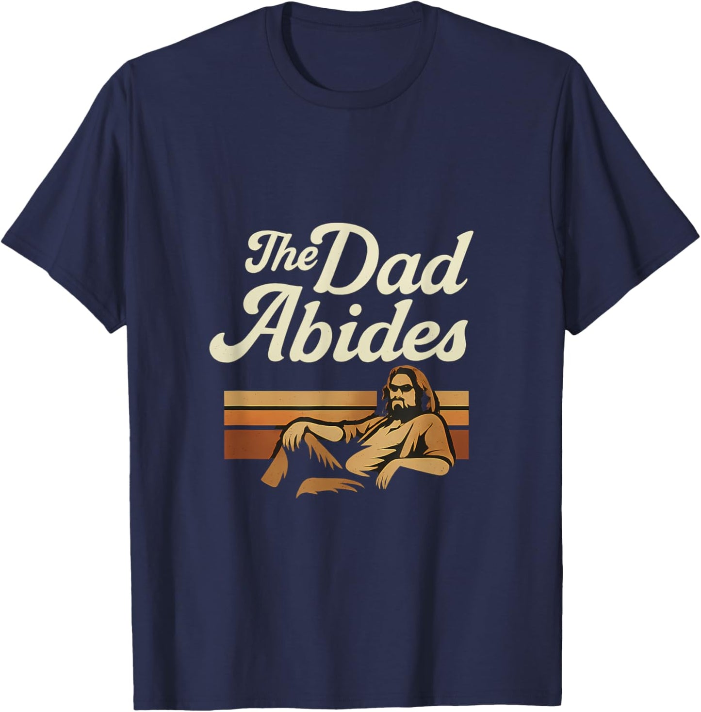 Retro 70s The Dad Abides Vintage Style Design T-Shirt - T-Shirt | Navy