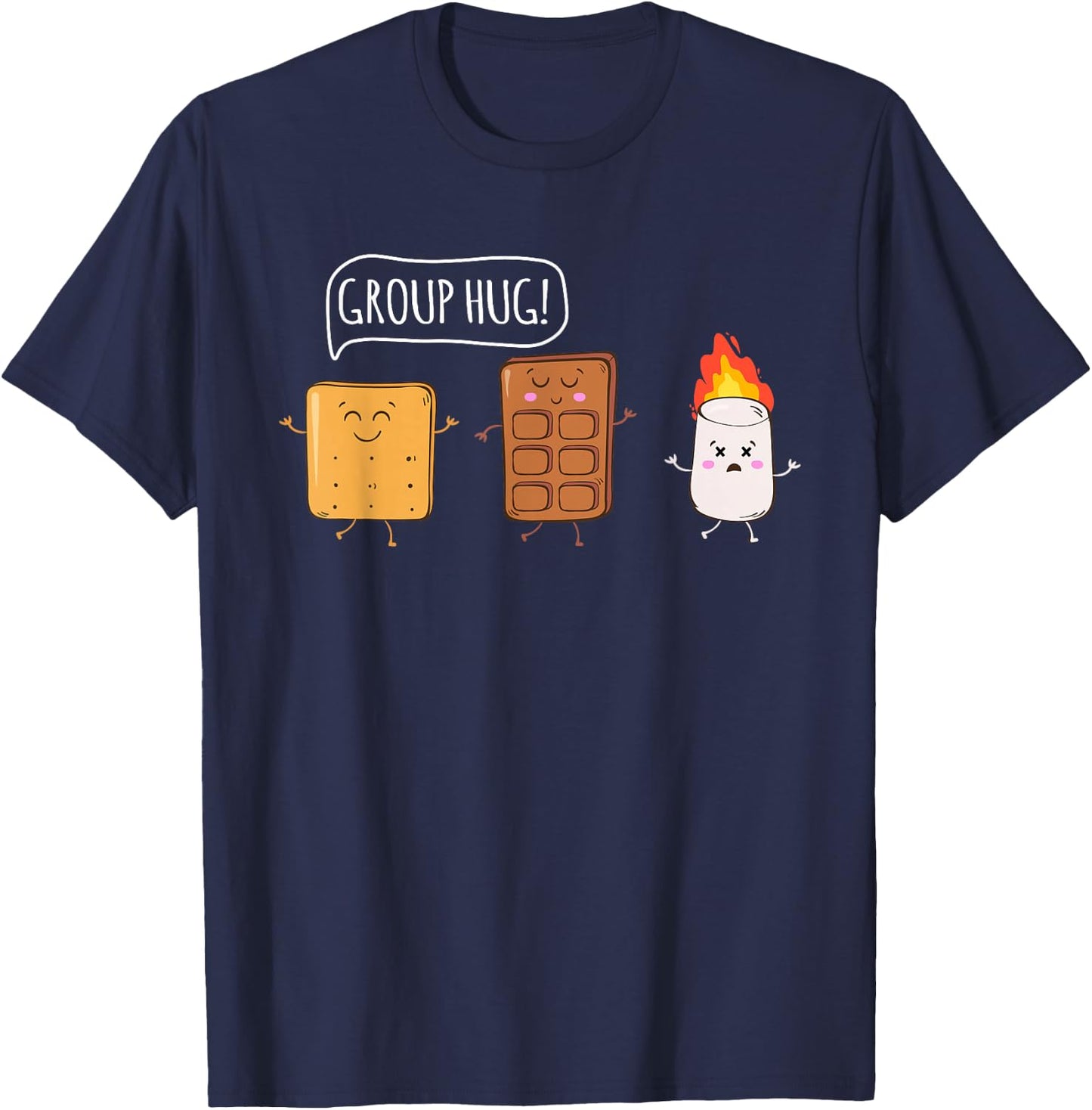 Funny Camping Roasting Bonfire Adventure Small T-Shirt - T-Shirt | Navy